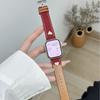 Pulseira de Couro Denim Color Block em Formato de Coração Adequada para Apple Watch iWatch 12ª Geração 11/10Se