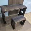 Mesa e Tamboretes Guqin Feitos de Madeira Maciça de Paulownia Queimada, Mesa de Caligrafia Chinesa Zen, Mesa de Chá Estilo Antigo, Mesa e Tamboretes Guqin de Ressonância