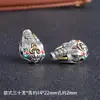 Cabeza Budista de Tres Caras con Combinación de Colores Dorado y Plateado Mantra de Seis Caracteres Integrado Accesorio de Tres Caras Aleación Tres Caras Estilo Tibetano