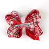 Pinza de pelo con lazo grande de Navidad para niños europeos y americanos, pinza de bola de pelo con lazo grande a cuadros para niña, pinza con elemento navideño