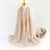 Lenço de chifon com pérolas transfronteiriço para mulheres, lenço bolha liso, lenço de cabeça versátil, atacado de fabricante malaio de lenços de seda