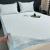 Esterilla Refrigerante de Seda de Hielo Clase A para Verano, Adecuada para Uso en Casa, Esterilla de Seda Refrigerante para Niños, Dormitorio de Estudiantes, Lavable a Máquina, Esterilla con Aire Acondicionado, Estilo Sábana Ajustable