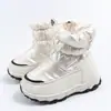 Botas de Nieve para Niñas Invierno En Stock Cremallera Lateral Cálidos Zapatos de Algodón para Niños con Forro de Felpa Botines de Suela Gruesa para Niños Mayores