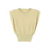 2026 Verano Nuevo Casual Tencel Commute Estilo Perezoso Top de Punto Corto sin Mangas Transmisión en Vivo Dropshipping Distribución