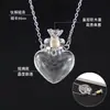 Collar con Colgante de Botella de Aceite Esencial de Vidrio Transparente en Forma de Corazón, Colgante de Botella de Fragancia, Collar Sencillo de Acero de Titanio, Regalo para Amigos y Parejas
