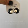 Pendientes vintage redondos transparentes, sencillos y distintivos para mujer, diseño de nicho de lujo ligero, elegantes y combinables de alta gama.