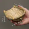Mini cesta tejida de bambú, cesta de frutas tejida artesanalmente creativa, cesta de almacenamiento para el hogar, pala para verduras, cesta para lavar arroz