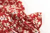 Ropa de primavera para mujer estilo europeo y americano 2020 nueva venta al por mayor camisa roja estampada ajustada a la cintura