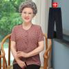 Conjunto de roupas de verão de manga curta para mulheres idosas, terno para mulheres de 70 anos, 80 anos, camisa de senhora idosa, roupas de mãe, camisa da vovó na moda