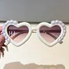 Óculos Infantis Coração de Pérola Atacado para Meninas, Cruzamento de Fronteiras Bebê Princesa Personalizado Novo Estilo Coração Exclusivo Lentes de PC