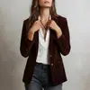 Nueva Chaqueta de Mujer Otoño 2026 Transfronteriza Europea y Americana Dropshipping Moda Profesional para el Trabajo Chaqueta de Botones Color Sólido