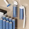 Conjunto de Escova de Vaso Sanitário Descartável para Limpeza sem Cantos Mortos, Artefato Doméstico, Montado na Parede, Cabeça de Reposição Descartável, Escova de Vaso Sanitário