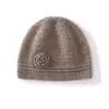 Gorro de punto cálido de moda versátil para otoño/invierno, nuevo, color liso, 100% cachemira pura, gorro para la cabeza, gorro cortavientos
