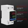 Protector Digital de Sobrevoltaje y Bajo Voltaje de Una Sola Fase con Doble Pantalla Pantalla Digital Corriente Ajustable Sobretensión y Subtensión Restablecimiento Automático 110/230V