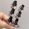 Presilha de Cabelo com Strass de Cereja Estilo Coreano Simples Temperamento Versátil Presilha Lateral Presilha Lateral Presilha de Um Caractere Presilha para Franja Presilha para a Parte da Frente do Cabelo