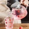 Jarra Creativa de Vidrio Resistente al Calor y Alta Temperatura con Tapa de Acero, Jarra de Vidrio de Borosilicato de Alta Capacidad para Agua Fría, Tetera para Cold Brew en Caja de Regalo