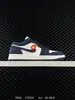 Air Aj1 Jordan 1 Low Obsidian Preto Unissex Couro Casual Esportivo Basquete Tênis