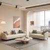 Creme Estilo Simples Moderno Pequeno Apartamento Sala de Estar Área de Descanso Recepção Loja de Roupas Aluguel Apartamento Duplo Pequeno Sofá