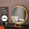 Espejo de Maquillaje LED de Escritorio con Luces para Uso en Casa, Espejo Inteligente para Tocador de Habitación de Niñas, Espejo de Mesa Giratorio