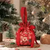 2026 Natal Nova Bolsa Tote de Lona Bolsa Maçã Véspera de Natal Bolsa de Presente Criativa Bolsa de Embalagem Maçã Atacado