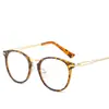 Nuevas Gafas de Metal Redondas de Moda Artísticas Retro para Temperamento Miopía Montura Completa Estudiante Lentes Planos