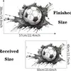 Pegatinas de Pared 3D Rompe-Muros de Fútbol Transfronterizas para Decoración de Pared de Sala de Estar y Dormitorio, Pegatinas de Pared Temáticas de Fútbol para Habitaciones de Niños y Niñas