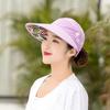 Nuevo sombrero de copa vacío de verano de ala grande a prueba de sol para exteriores sombrero de sol a prueba de sol para mujer sombrero plegable de perla venta al por mayor de fábrica