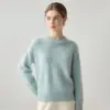 Nuevo Suéter de Cachemir Casual Simple Estilo Otoño/Invierno 2026 para Mujer, Jersey de Cuello Redondo, Color Sólido, Holgado, Versátil, Suéter de Punto