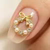 Liga de Metal Decorações de Strass para Nail Art Tendência Nova Guirlanda de Natal de Metal Strass Pérolas Acessórios Super Brilhantes para Nail Art