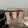 Bolsa Tote Vintage de Moda para o Dia a Dia Tecida Patchwork Grande Capacidade 2025 Verão Bolsa de Praia de Ombro Axilar
