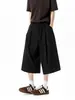 "Suede Plissado" Patchwork Pied-de-poule Calça Cropped para Homens e Mulheres Verão Cleanfit Estilo Old Money Shorts Casuais