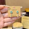 Novos Brincos Estilo Chinês Transparente Gelo Imitação de Calcedônia, Moda Retrô, Brincos Elegantes de Alta Qualidade, Brincos Versáteis de Luxo Acessível de Nicho para Mulheres