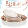 Bacia para peixe em conserva estilo japonês comercial 10 polegadas 12 polegadas tigela de sopa de melamina ampliada espessada anti-queda anti-queimadura louça de imitação de porcelana