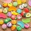 10 peças/pacote multicolorido aleatório misturado acessórios de resina DIY pingente de fruta vegetal desenho animado acessórios de joia