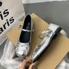 Elegante All-match Estilo francês salto grosso Mary Jane Shoes Mulheres 2024 Verão Nova Fada rasa Chanel estilo redondo Toe Single-layer Shoes