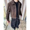 Chaqueta de vuelo corta retro para hombre para primavera y otoño, corte holgado, con cuello alto y cremallera, estilo Hong Kong, prenda exterior ligera de lujo, moderna