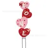 Cartão de inserção para jardim novo de Dia dos Namorados transfronteiriço decoração de jardim ao ar livre para temporada de casamento letras Cupido inserção de cartão para gramado