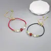 Pulsera de Hilo Trenzado Rojo y Negro para Mujer con Cuentas de Piedra Ojo de Gato de Frijol Rojo, Pulsera de Ágata Invierno Frijol de Amor para Pareja y Mejor Amigo