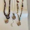 Collar Colgante Caballo Mecedora Tallado en Madera Moda Retro Cadena Larga para Suéter con Cuentas Joyería de Cuello Personalizada para Mujeres