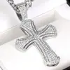 Collar con Colgante de Cruz Hip-Hop Nuevo Producto Transfronterizo Personalizado Estilo Hip-Hop Aleación Completo de Diamante Cadena Cubana para Hombres y Mujeres