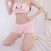 Lencería Sexy Sexy Linda Deseo Puro Niña de Dibujos Animados Bordado Japonés Dulce Linda Tentación Tirantes Traje para Casa