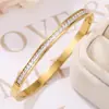 Pulsera de Acero Inoxidable Forma de Ocho Transfronteriza Incrustada con Diamantes Pulsera Chapada en Oro para Mujer Versátil Lujo Ligero Estilo Ins Pulsera Completa de Diamantes de Acero de Titanio