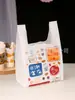 Bolsa de embalaje de plástico engrosada bolsa de embalaje para llevar bolsa de alimentos bolsa de embalaje para repostería privada bolsa tipo camiseta con impresión a color tamaño grande
