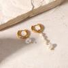 Pendientes de borlas asimétricas estilo INS de moda francesa, pendientes de acero inoxidable en oro de 18 quilates, pendientes de alta gama para mujer.