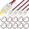 Fio Conector Sem Solda para Fita LED Cob 10/8mm Conector Intermediário Sem Solda 5mm 2P Sem Área Escura Conector de Cabeça de Cristal