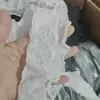 Encaje de Gasa Elástica de Doble Capa de 6 cm de Ancho con Pliegues y Borde de Cierre de Perla, Juguete Hecho a Mano para Decoración de Zapatos y Sombreros