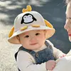Chapéu de Bebê Estilo Fino Primavera e Outono Proteção Solar Pulôver Estilo Coreano Bebê Pinguim Fofo Chapéu de Pescador Menino Chapéu de Sol