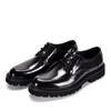 Zapatos de cuero formales nuevos para negocios zapatos de cuero británicos con cordones punta redonda pequeña suela gruesa charol zapatos de hombre zapatos Derby