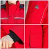 Ropa de trabajo de algodón antiestática de invierno, de longitud media, con tiras reflectantes, cálida y protectora, desmontable, adecuada para trabajadores de fábrica