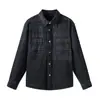 Jaqueta camisa jeans xadrez lavada de algodão Lyocell masculina, manga longa, gola de lapela, casual, plus size, nova tendência outono 2026
